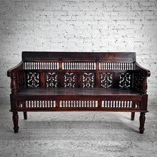 Load image into Gallery viewer, Indian Open Carved Wood Bench
