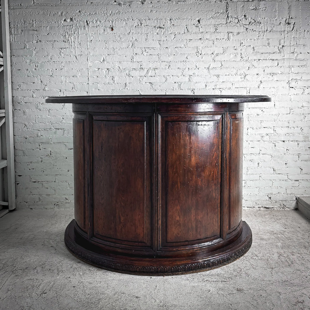 Semi Circle Revivalist Wood Bar Table