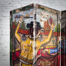 Load image into Gallery viewer, 3 Panel Mexican Folk Weathered Mesquite Room Divider Screen
