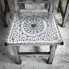 Load image into Gallery viewer, Set of 4 Mexican Repousse Tin Chairs
