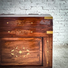 Load image into Gallery viewer, Camel Back British Colonial Inlay Hardwood Trunk
