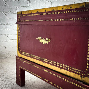 19th Century Chinese Lacquered Leather Clad Trunk