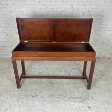 Load image into Gallery viewer, Mahogany Flip-Top Campaign Gun Case Side Table
