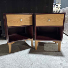 Load image into Gallery viewer, Set of 2 Modern Veneer Wood Nightstand
