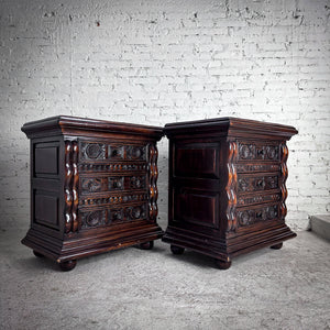 Set of 2 Manuel Padron Hand Carved Nightstand