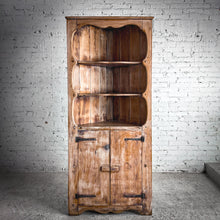 Load image into Gallery viewer, Antique Rustic Cerused Pine Corner Cabinet
