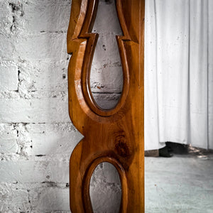 Transitional Open Carved Parota Wall Mirror