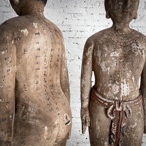 Pair 19th Century Chinese Acupuncture Models Decorative Statue