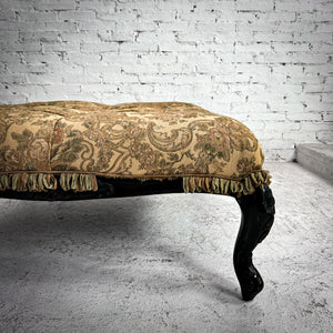 Large Rococo Style Damask Upholstered Ottoman