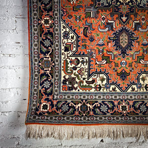 Heriz Wool Accent Persian Knotted Rug
