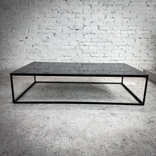 Load image into Gallery viewer, Industrial Black Glass &amp; Metal Cocktail Table
