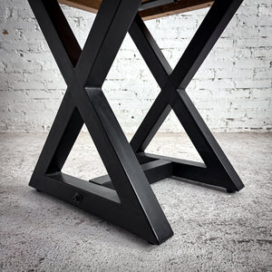 Rustic Contemporary Natural Wood & Metal Side Table