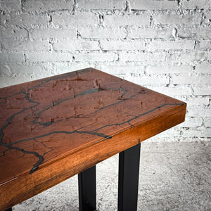Modern Glossy Resin Wood Side Table