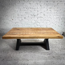 Load image into Gallery viewer, Rustic Natural Wood &amp; Metal Cocktail Table
