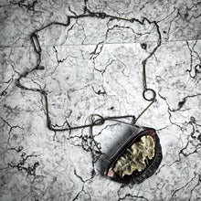 Load image into Gallery viewer, Contemporary Artisan Mixed Metals Fossil Pendant Necklace
