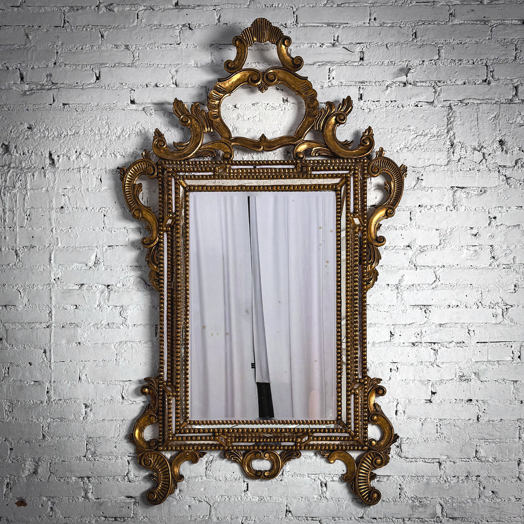 Baroque Fretwork Gilded Wood Wall Mirror