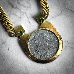 1799 Carlos IV Spanish Coin 18K Gold Necklace