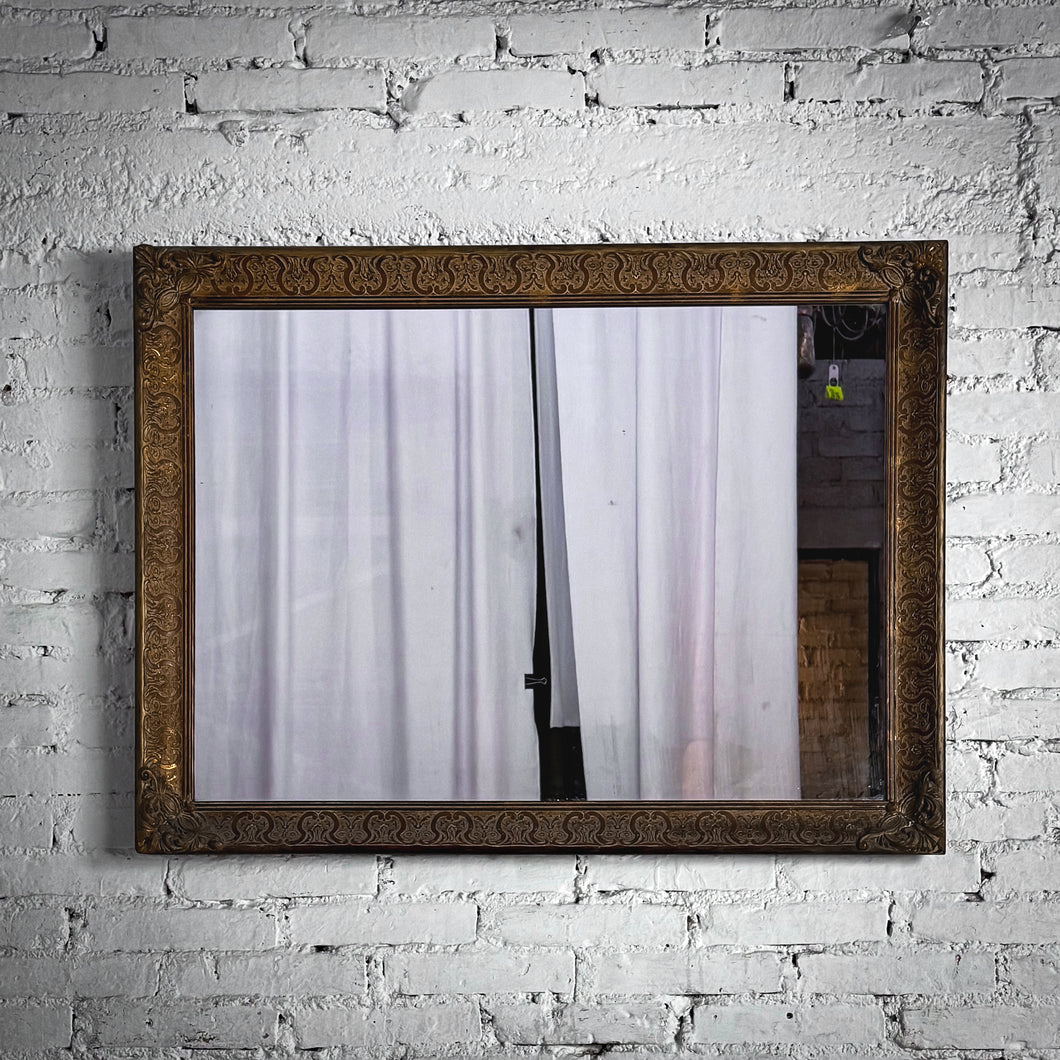 Antique Neoclassical Carved Gold Wood Wall Mirror