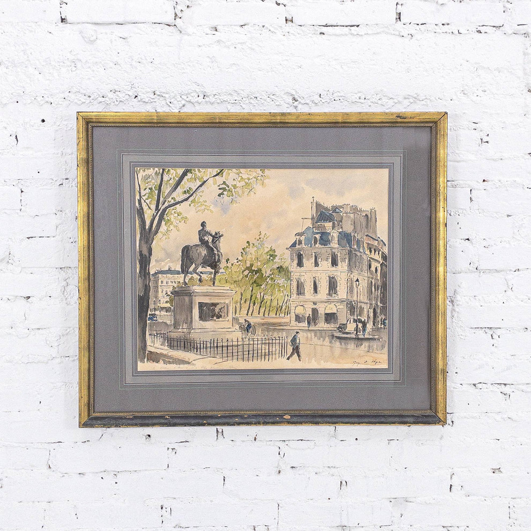 20th Century Guy De Neyrac Impressionism Watercolor Landscape Painting