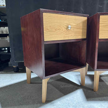 Load image into Gallery viewer, Set of 2 Modern Veneer Wood Nightstand
