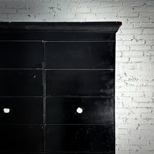 Campaign Black Lacquer Wood Media Cabinet