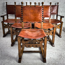 Load image into Gallery viewer, Set 6 Spanish Colonial Leather Armchair
