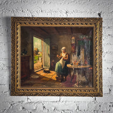Load image into Gallery viewer, Late 19th C. Anton Muller Genre Realism Oil Canvas Painting
