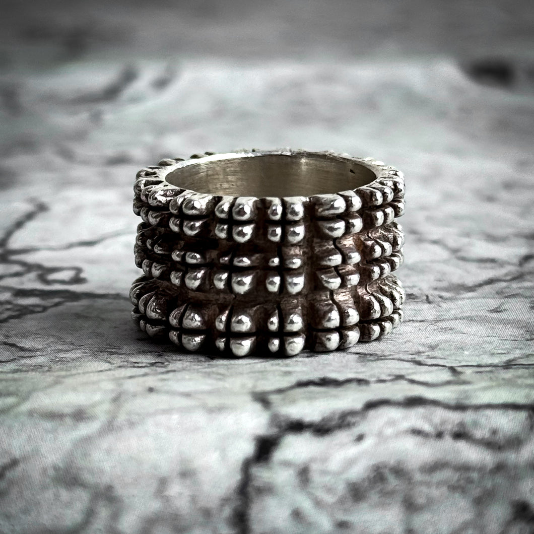 Contemporary Modernist Sterling Silver Band