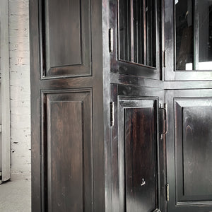 3 Piece Espresso Wood Corner Cabinet