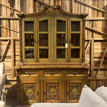 Load image into Gallery viewer, Mexican Carved Painted China Cabinet
