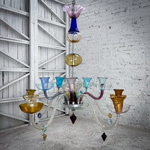 Load image into Gallery viewer, Murano Multi-Color Glass Crystal Chandelier
