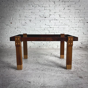 Industrial Farmhouse Hammered Tray Copper Side Table