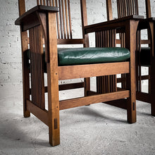 Load image into Gallery viewer, Set of 2 Vintage Stickley Mission Cherry Armchair

