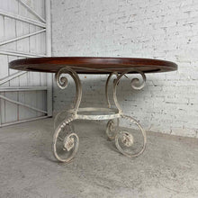 Load image into Gallery viewer, Round Parquetry &amp; Iron Dining Table
