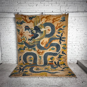 Chinese Art Deco Wool Oriental Knotted Rug