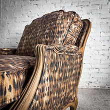 Load image into Gallery viewer, Late 20th C. Oversized Louis XV Style Leopard Print Lounge Chair

