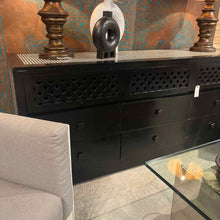 Load image into Gallery viewer, Contemporary Black Lacquer Wood Cabinet
