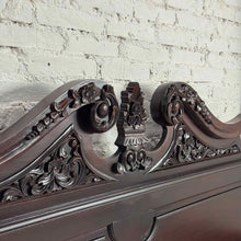 Load image into Gallery viewer, King Mahogany Rococo Canopy Bed Frame
