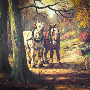 19th C. Anton Muller Landscape Realism Oil Canvas Painting