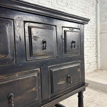 Load image into Gallery viewer, Spanish Revival Black Chest on Stand
