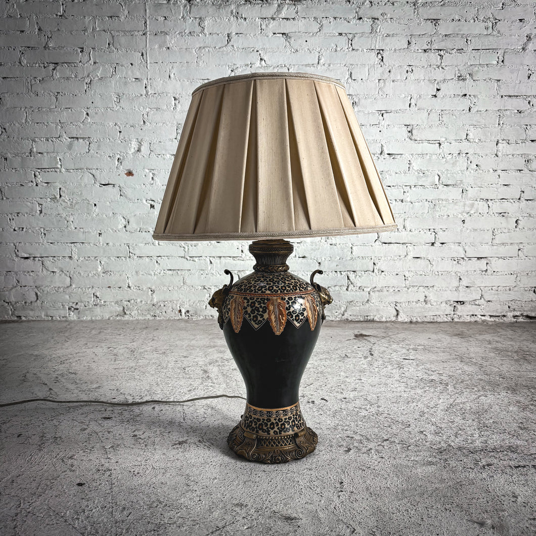 Vintage Eclectic Glazed Ceramic Standard Table Lamp