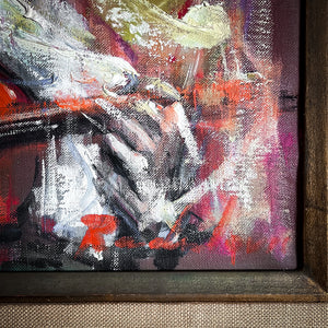 Vintage Spanish Style Figurative Abstract Oil Painting