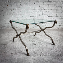 Load image into Gallery viewer, 1960s Maison Jansen Hollywood Regency Cast Brass &amp; Glass Accent Table
