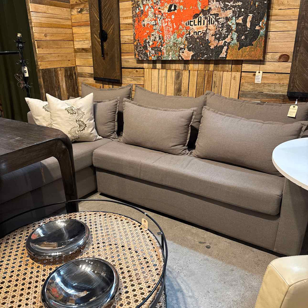 2 Piece Contemporary Fabric Linen Blend Sectional