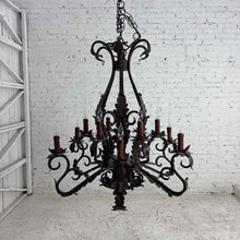 Load image into Gallery viewer, 12-Light Spanish Revival Wrought Iron Chandelier
