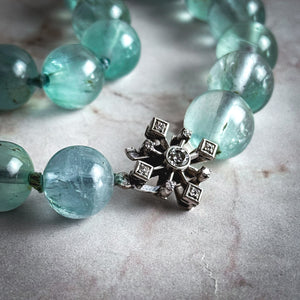20th Century Belle Epoque White Gold Aquamarine and Diamond Choker