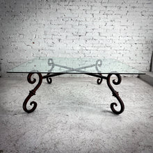 Load image into Gallery viewer, Traditional Oxidized Iron &amp; Glass Cocktail Table
