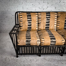 Load image into Gallery viewer, Mid Century Boho Chic Lacquered Rattan Sofa
