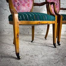 Load image into Gallery viewer, Set of 2 Vintage Louis XVI Upholstered Beech Wood Armchair
