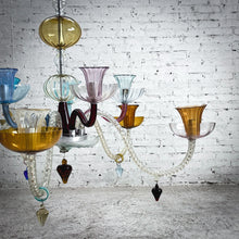 Load image into Gallery viewer, Murano Multi-Color Glass Crystal Chandelier
